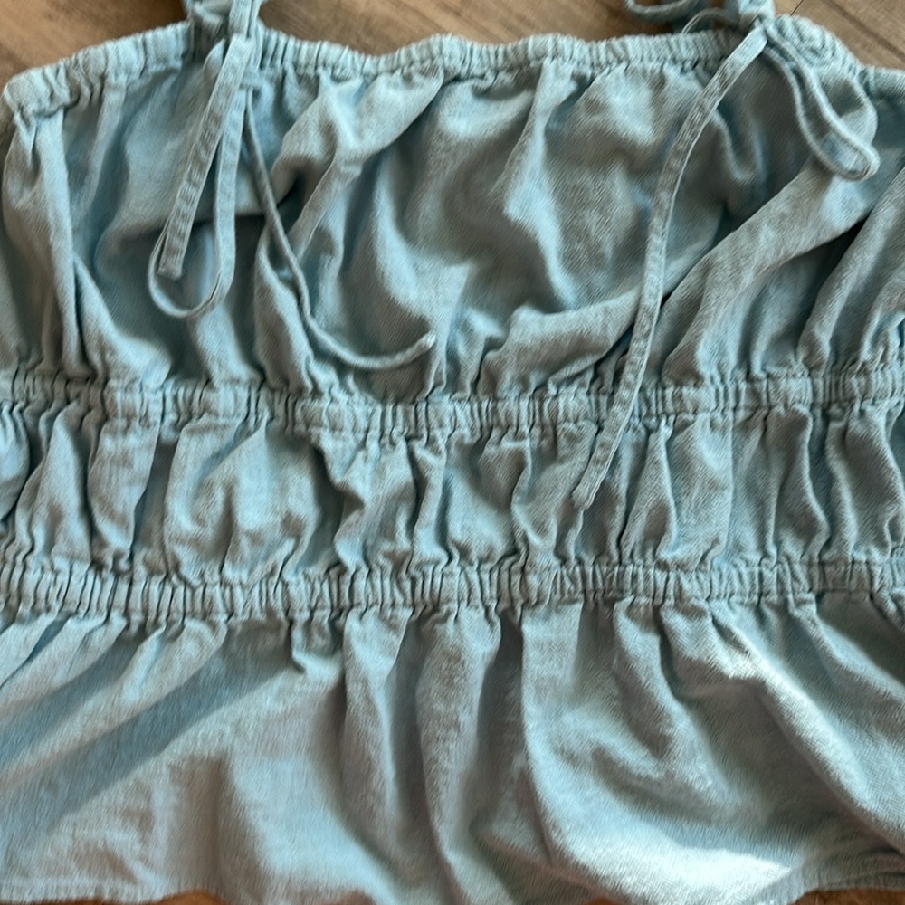 Universal Threads Flirty Blue Sleeveless Top Sz XL Spring Summer Cottagecore - Picture 2 of 5